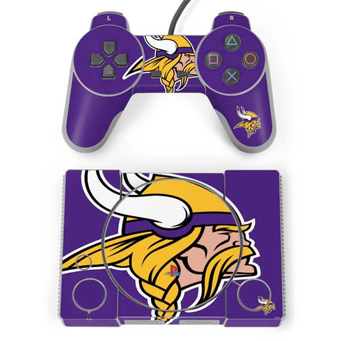 NFL Minnesota Vikings Large Logo PlayStation Classic Bundle Skin